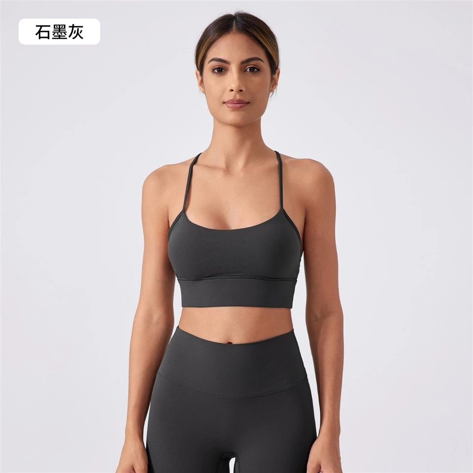 Women's New Style Running Sports Bra Sexy Y-Back Design Shock-Absorbing Push-Up Yoga Sports Bra
